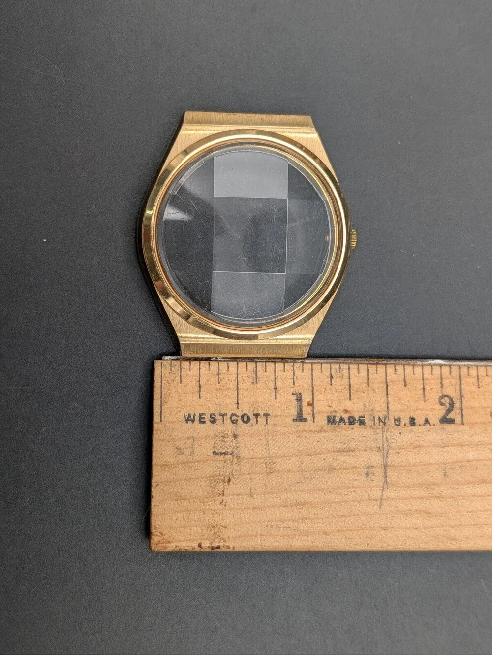 Vintage Pulsar Seiko Watch Case Shell Faceted Mineral Crystal Y563-8549 Parts